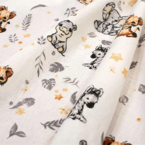 Σεντονάκι Λίκνου bebe Savanna 36 80X110 White-Grey 100%  Cotton Flannel