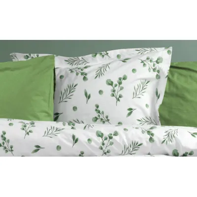 Μαξιλαροθήκη Εμπριμέ Μυρτώ 351 50X70 Green 100%  Cotton Flannel