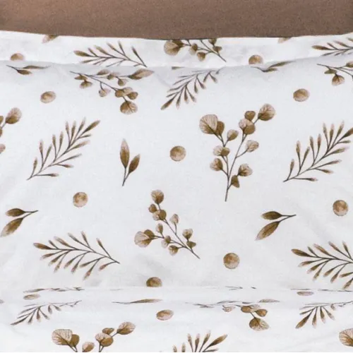 Μαξιλαροθήκη Εμπριμέ Μυρτώ 352 50X70 Beige 100%  Cotton Flannel