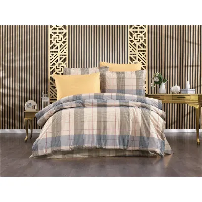 Παπλωματοθήκη Εμπριμέ Αντιγόνη 340 160X240 Beige 100%  Cotton Flannel