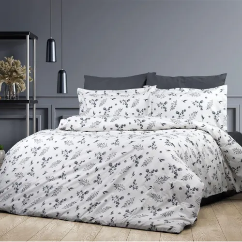 Σεντόνια Εμπριμέ Σετ 3 τεμ Μυρτώ 350 160X240 Grey 100%  Cotton Flannel