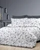 Σεντόνια Εμπριμέ Σετ 3 τεμ Μυρτώ 350 160X240 Grey 100%  Cotton Flannel