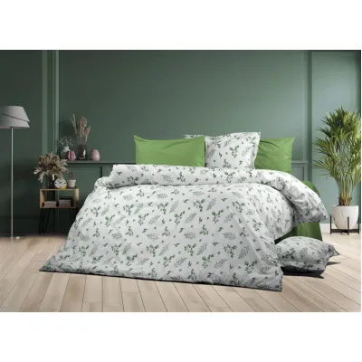 Σεντόνια Εμπριμέ Σετ 3 τεμ Μυρτώ 351 220X240 Green 100%  Cotton Flannel