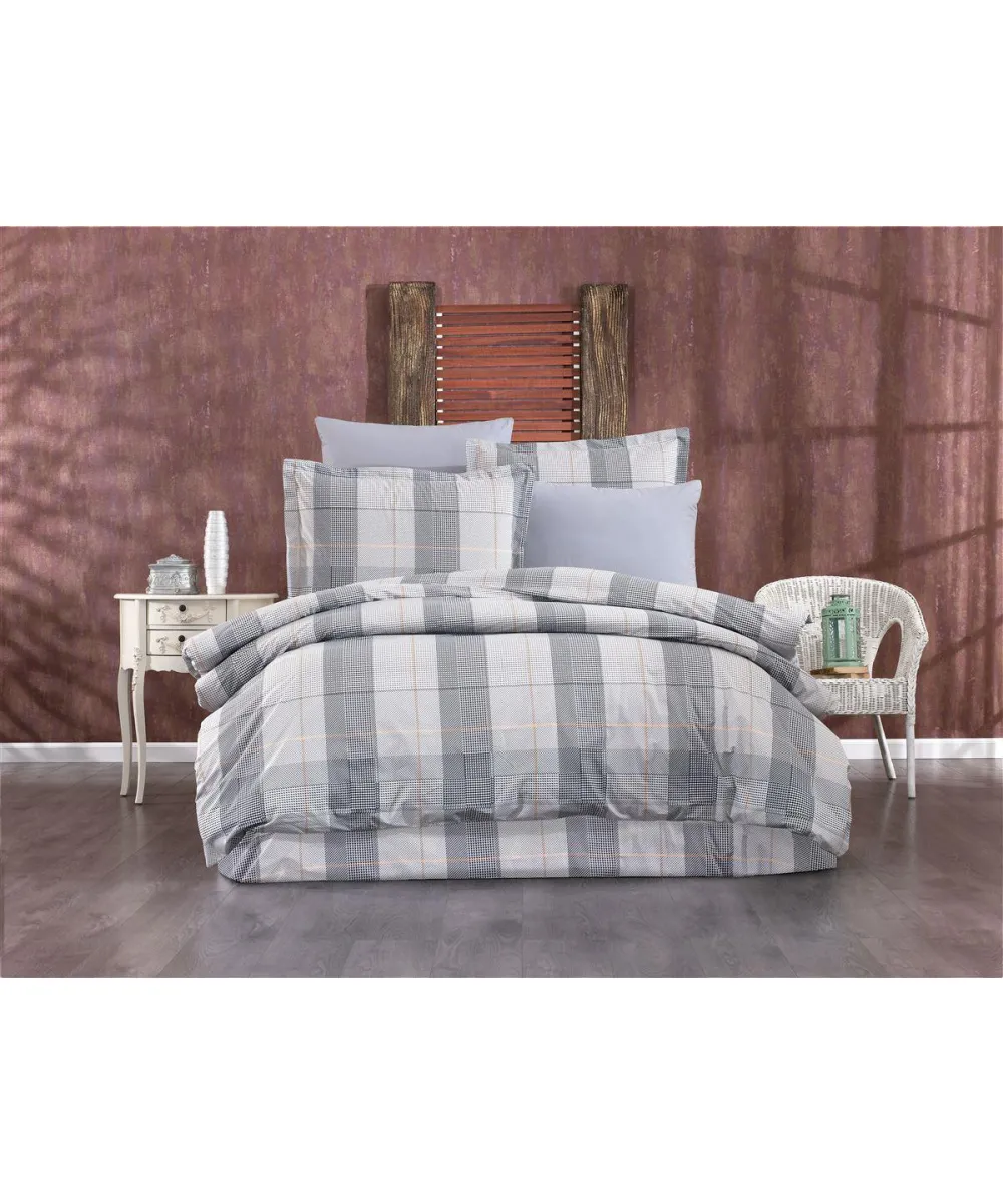 Σεντόνια Εμπριμέ Σετ 3 τεμ Αντιγόνη 339 220X240 Grey 100%  Cotton Flannel