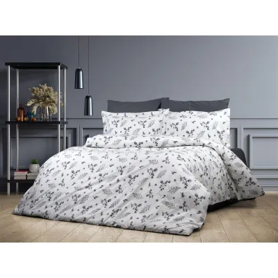 Σεντόνια Εμπριμέ Σετ 4 τεμ Μυρτώ 350 220X240 Grey 100%  Cotton Flannel