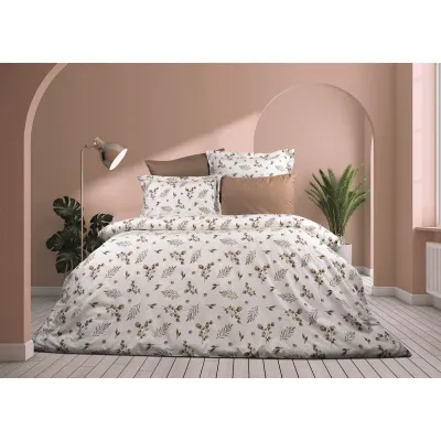 Σεντόνια Εμπριμέ Σετ 4 τεμ Μυρτώ 352 220X240 Beige 100%  Cotton Flannel