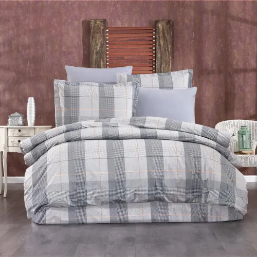 Σεντόνια Εμπριμέ Σετ 4 τεμ Αντιγόνη 339 220X240 Grey 100%  Cotton Flannel