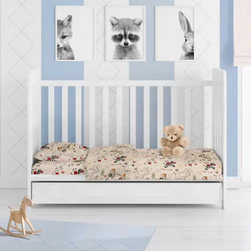 ΚΑΤΩΣΕΝΤΟΝΟ ΜΕ ΛΑΣΤΙΧΟ bebe Africa 145 0,70X1,40X0,15 Beige Flannel Cotton 100% 