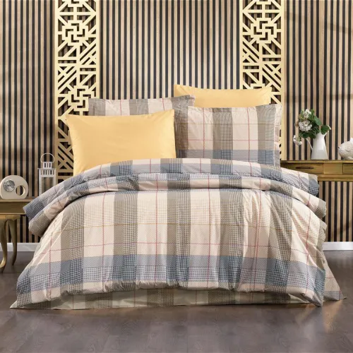 Σεντόνια Εμπριμέ Σετ 4 τεμ Αντιγόνη 340 220X240 Beige 100%  Cotton Flannel