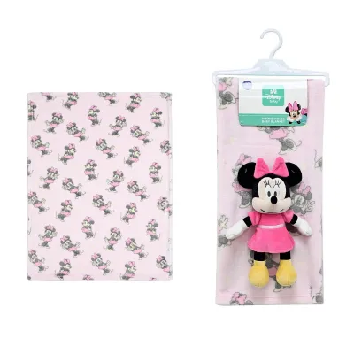 Λούτρινο Disney Home Σετ 2 Τεμ. bebe Minnie 30 Ύψος 25 cm & Κουβέρτα Coral Fleece 75X100 cm Pink-Black 100%  Polyester