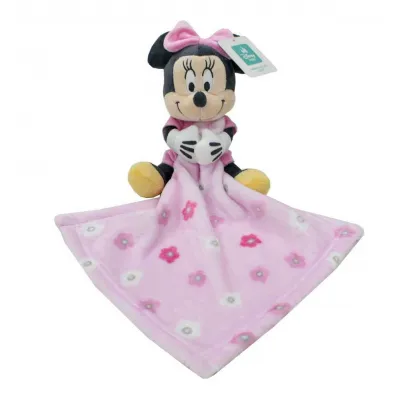 Λούτρινο Disney Home με Πανάκι Παρηγορίας Coral Fleece Εμπριμέ bebe Minnie 37 Ύψος 25 cm Pink 100%  Polyester