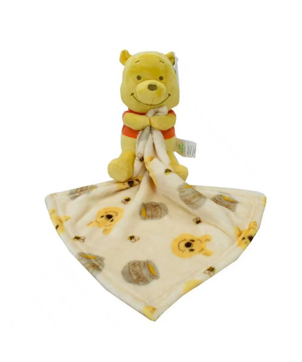 Λούτρινο Disney Home με Πανάκι Παρηγορίας Coral Fleece Εμπριμέ Winnie 38 Ύψος 25 cm Yellow 100%  Polyester