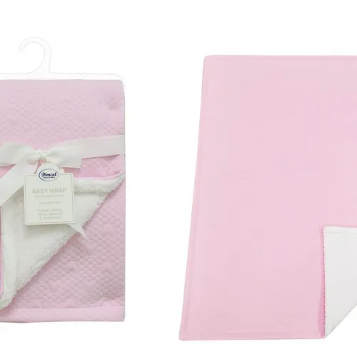 Κουβέρτα Air Layer Jacquard bebe 500 gr/m² Hearts 19 75X100 Pink 100%  Polyester
