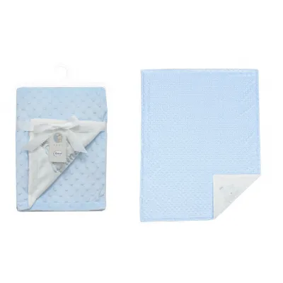 Κουβέρτα Minky Bubble bebe 420 gr/m² Prince 33 75X100 Sky Blue 100%  Polyester