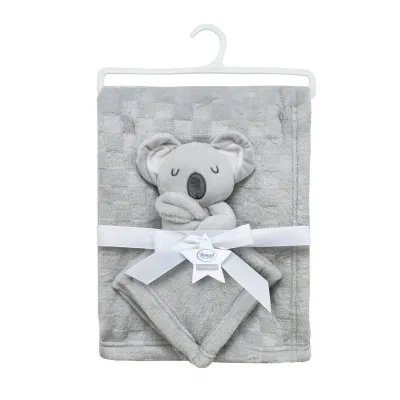 Νάνι-Πανάκι Παρηγοριάς bebe σετ 2 τεμ. Koala 10 33X33 & Κουβέρτα Coral Fleece 75X100 cm Grey 100%  Polyester