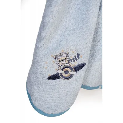 Κάπα Με Κέντημα bebe Aviator 183 75X85 Sky Blue 100%  Cotton