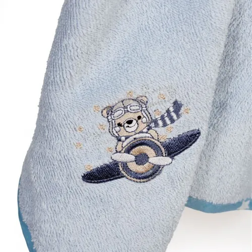 Κάπα Με Κέντημα bebe Aviator 183 75X85 Sky Blue 100%  Cotton