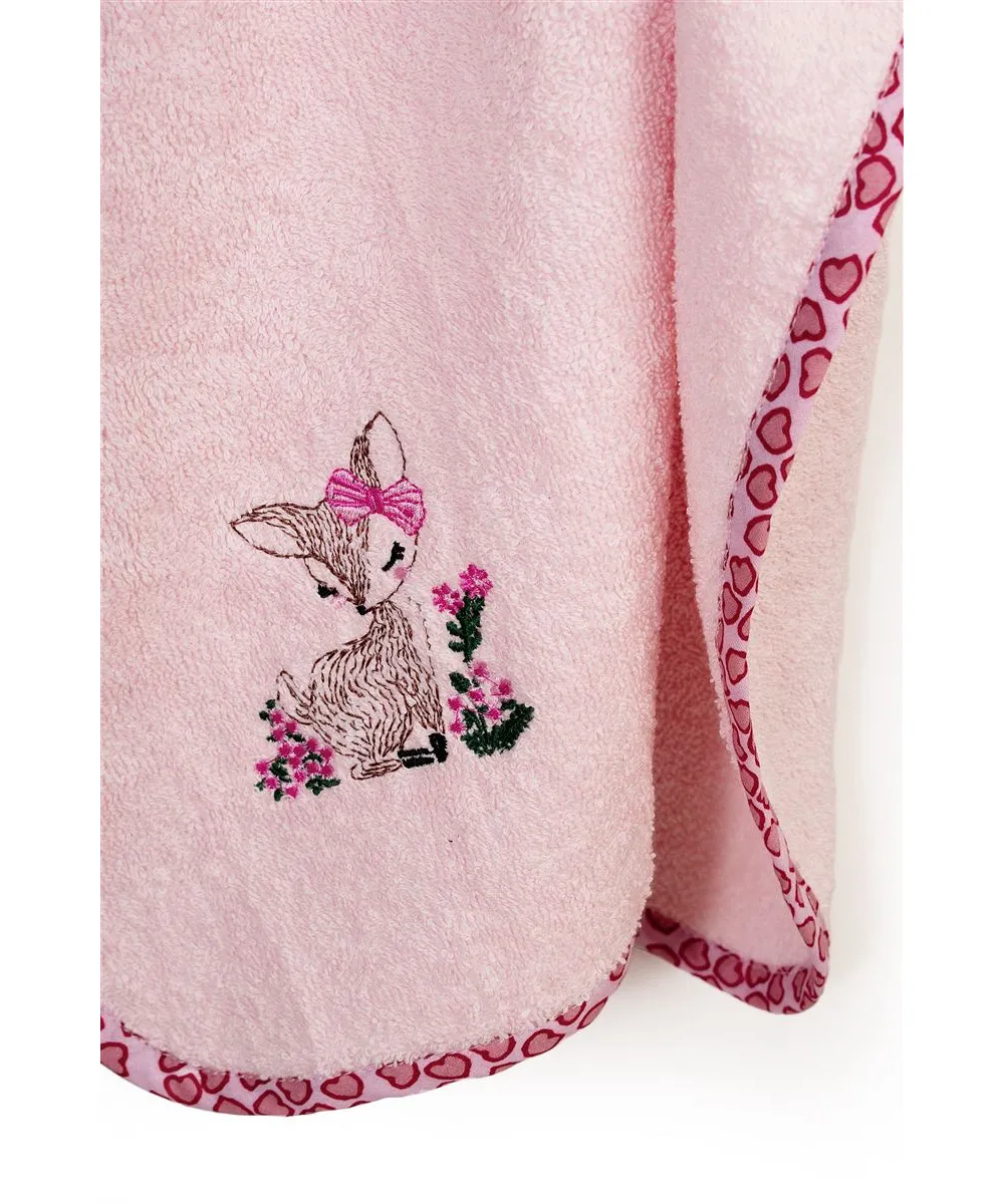 Κάπα Με Κέντημα bebe Deer 196 75X85 Pink 100%  Cotton