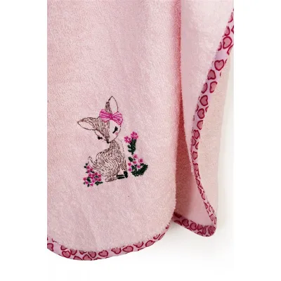 Κάπα Με Κέντημα bebe Deer 196 75X85 Pink 100%  Cotton