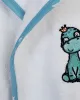 Μπουρνούζι Με Κέντημα kids Dinosaur 180 Size: 04 White-Sky Blue 100%  Cotton