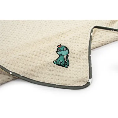 Κουβέρτα Πικέ Με Κέντημα bebe Dinosaur 181 80X110 Ecru-Grey 100%  Cotton