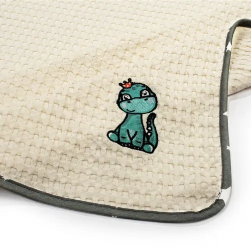 Κουβέρτα Πικέ Με Κέντημα bebe Dinosaur 181 80X110 Ecru-Grey 100%  Cotton