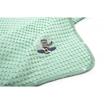 Κουβέρτα Πικέ Με Κέντημα bebe Aviator 186 80X110 Mint 100%  Cotton