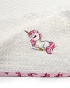 Κουβέρτα Πικέ Με Κέντημα bebe Unicorn 188 80X110 White-Pink 100%  Cotton