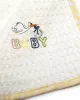 Κουβέρτα Πικέ Με Κέντημα bebe Stork 193 100X160 White-Yellow 100%  Cotton