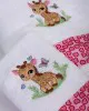 Πετσέτα Με Κέντημα Σετ 2 τεμ bebe Giraffe 172 30X50,70X140 White-Pink 100%  Cotton