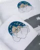Πετσέτα Με Κέντημα Σετ 2 τεμ bebe Cloudy Bear 176 30X50,70X140 White-Grey 100%  Cotton
