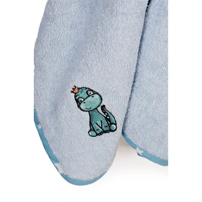 Κάπα Με Κέντημα bebe Dinosaur 179 75X85 Sky Blue 100%  Cotton