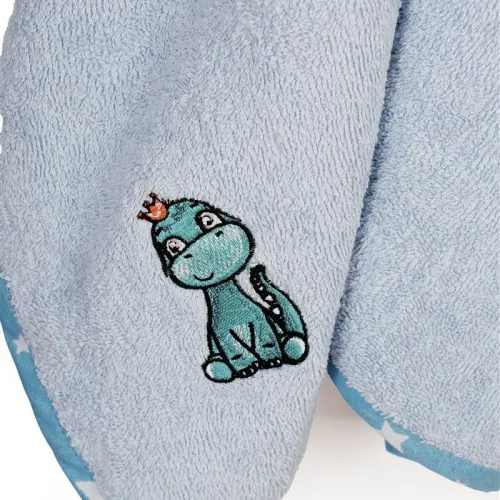 Κάπα Με Κέντημα bebe Dinosaur 179 75X85 Sky Blue 100%  Cotton