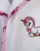 Μπουρνούζι Με Κέντημα kids Unicorn 188 Size: 04 White-Pink 100%  Cotton