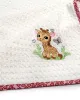 Κουβέρτα Πικέ Με Κέντημα bebe Giraffe 172 80X110 White-Pink 100%  Cotton