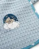Κουβέρτα Πικέ Με Κέντημα bebe Cloudy Bear 175 80X110 Sky Blue 100%  Cotton