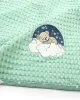 Κουβέρτα Πικέ Με Κέντημα bebe Cloudy Bear 178 80X110 Mint 100%  Cotton