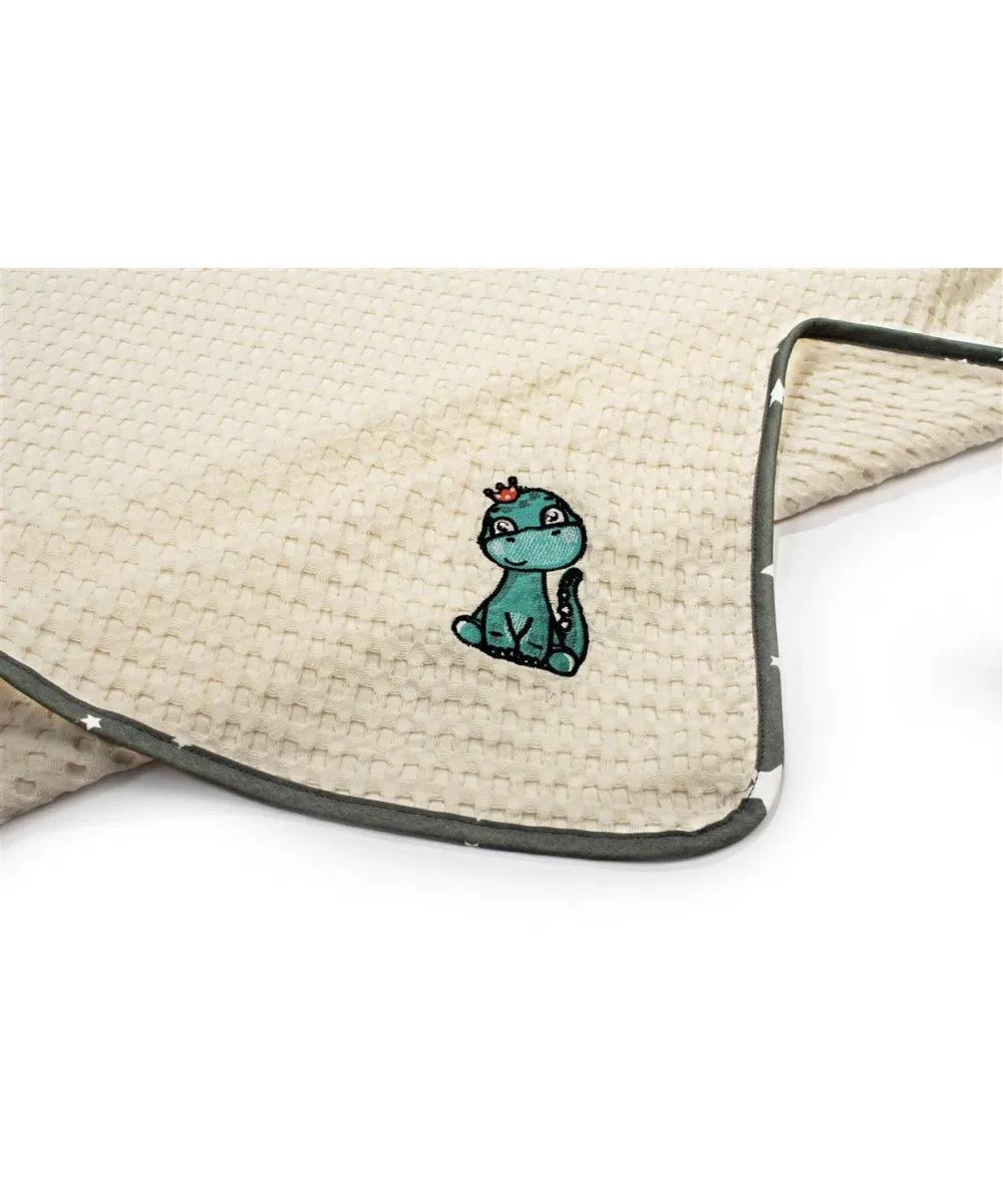 Κουβέρτα Πικέ Με Κέντημα bebe Dinosaur 181 100X160 Ecru-Grey 100%  Cotton
