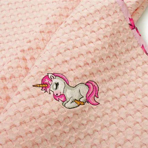 Κουβέρτα Πικέ Με Κέντημα bebe Unicorn 187 100X160 Pink 100%  Cotton