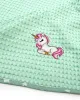 Κουβέρτα Πικέ Με Κέντημα bebe Unicorn 190 100X160 Mint 100%  Cotton