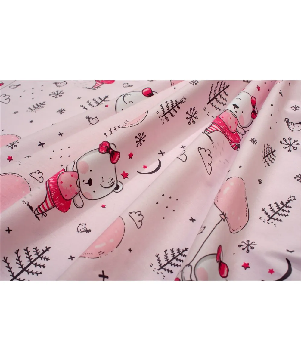 Παπλωματοθήκη Εμπριμέ bebe Ballerina Bear 598 120X160 Pink 100%  Cotton