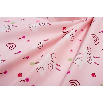 Παπλωματοθήκη Εμπριμέ kids Rabbit Garden 585 160X240 Pink 100%  Cotton