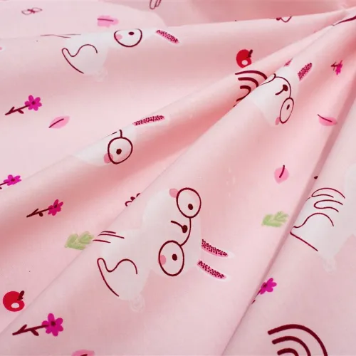 Παπλωματοθήκη Εμπριμέ kids Rabbit Garden 585 160X240 Pink 100%  Cotton