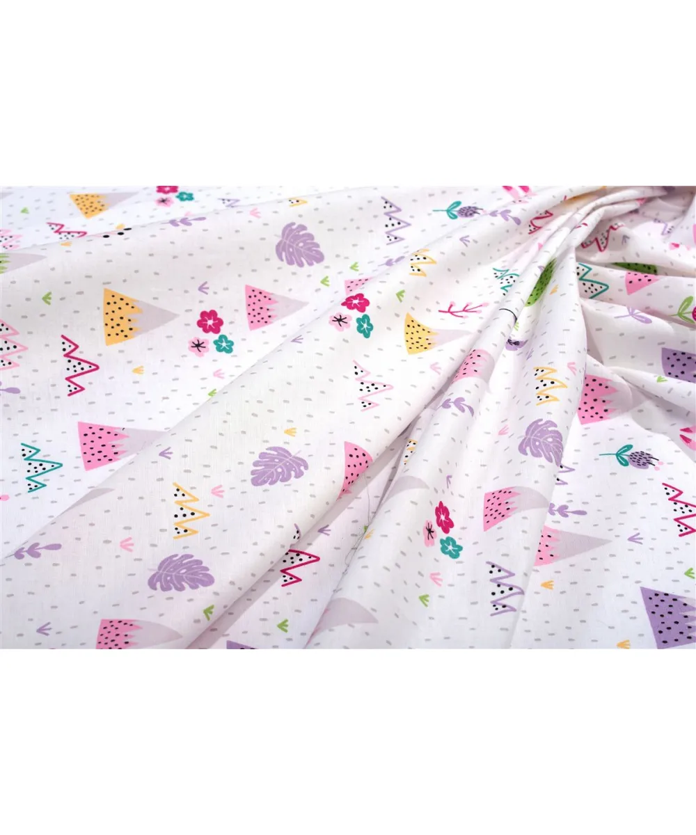 Παπλωματοθήκη Εμπριμέ kids Whimsical Mountainside 587 160X240 White-Pastel Lilac 100%  Cotton