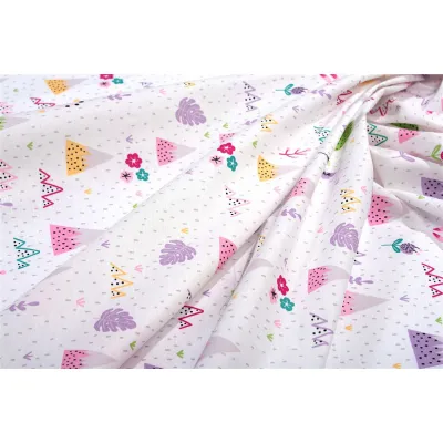 Παπλωματοθήκη Εμπριμέ kids Whimsical Mountainside 587 160X240 White-Pastel Lilac 100%  Cotton