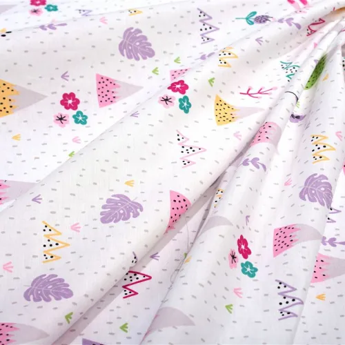 Παπλωματοθήκη Εμπριμέ kids Whimsical Mountainside 587 160X240 White-Pastel Lilac 100%  Cotton