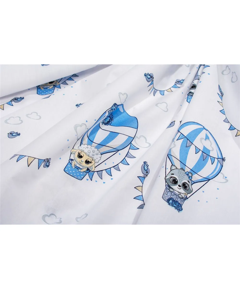 Παπλωματοθήκη Εμπριμέ kids The Floating Zoo 596 160X240 White-Blue 100%  Cotton
