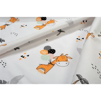Παπλωματοθήκη Εμπριμέ kids Giraffe 599 160X240 White-Orange 100%  Cotton