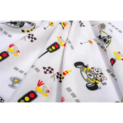 Σεντονάκι Λίκνου bebe Animal Grand Prix 590 80X110 White-Olive 100%  Cotton