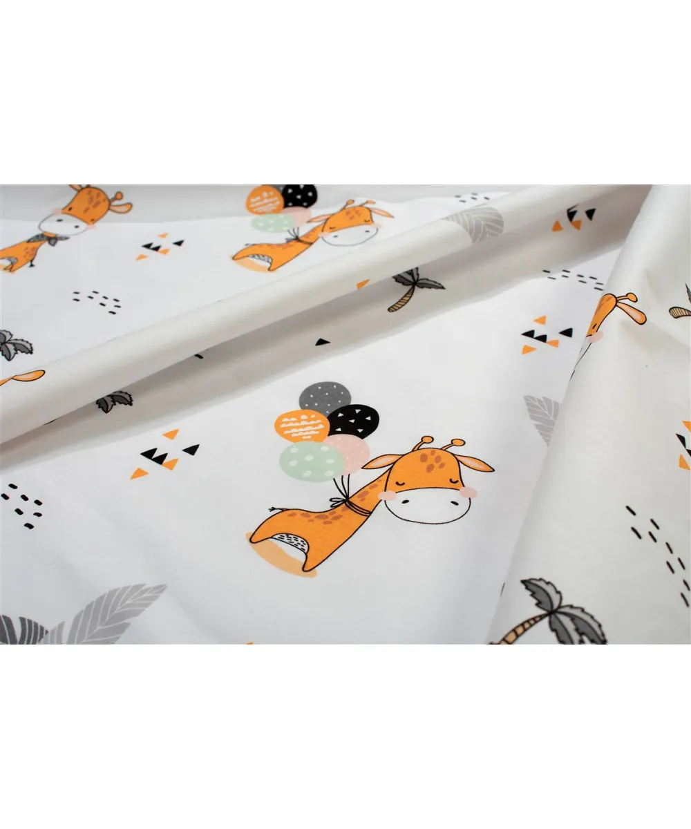 Σεντονάκι Λίκνου bebe Giraffe 599 80X110 White-Orange 100%  Cotton